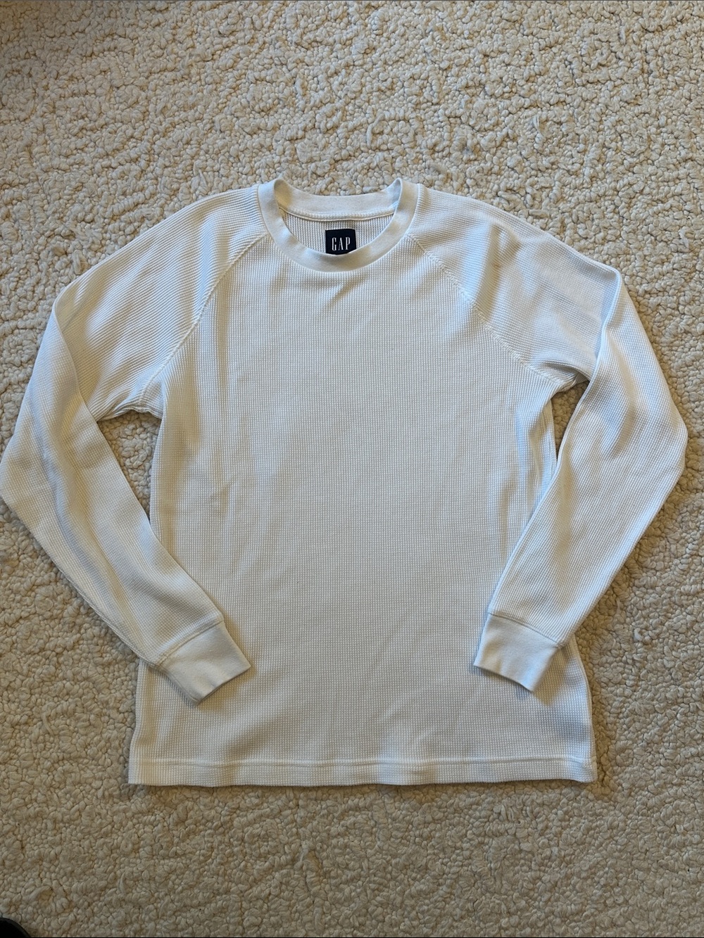 Long Sleeve Waffle Knit Crewneck Shirt